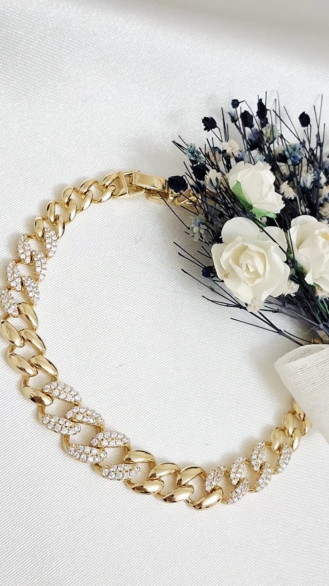 XUPING Bileklik - Kalın Zincir Üzeri Zirkon Taşlı